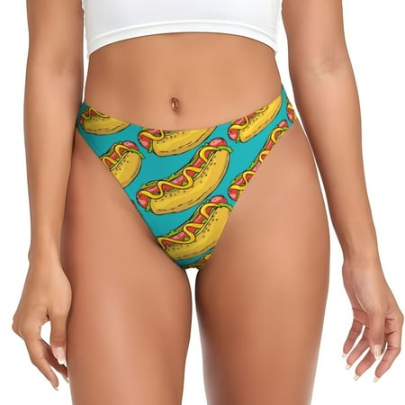 Lukts s Hot Dogs 8 for G-String Thongs for Women -Sexy Low-Rise Panties with A Stretchy T-back  Perfect for Any Outfit  Available in XS-4XL-Large
