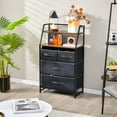 thumbnail image 2 of Costway Commode Organisateur à 4 Tiroirs Armoire de Rangement avec Étagères et Tiroirs Pliables, 2 of 10