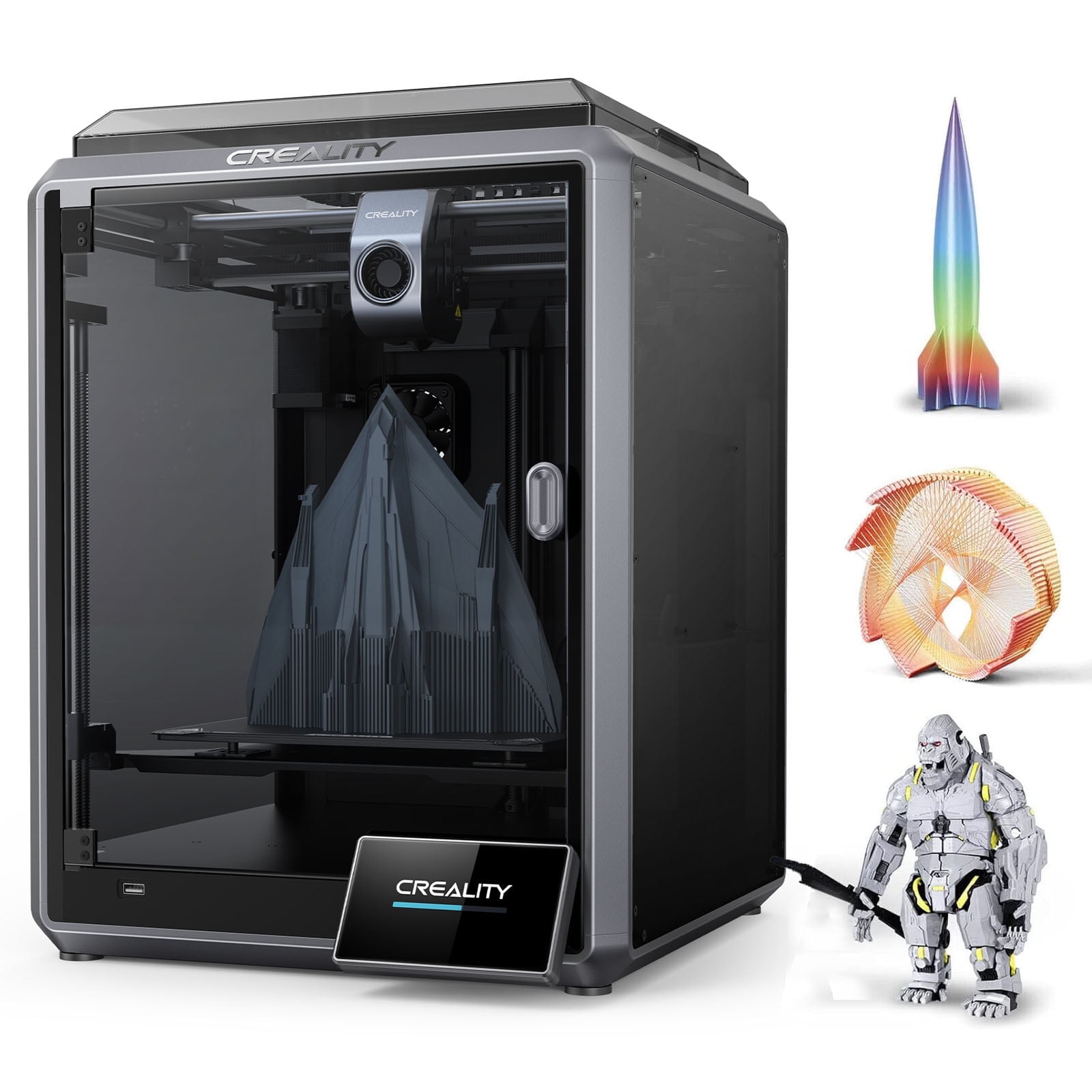 Creality K1 3D Printer, PLA & ABS Filament, 600mm/s Speed, 20000mm