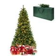 thumbnail image 1 of Gymax 6 FT Pre-Lit PVC Christmas Tree & Storage Bag w/ Warm White LED Lights & Gloves, 1 of 10