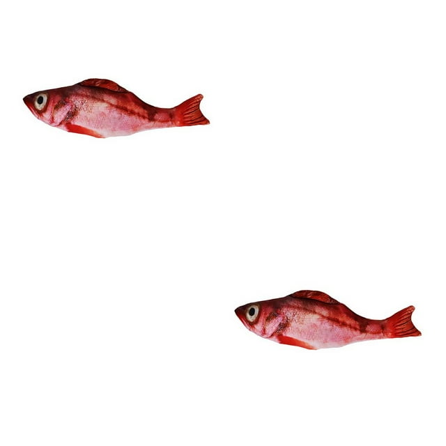 heritaly NEW Electric Moving Fish Pet Toy Realistic Plush Simulation Wagging Fish Red Rock Fish 2Set