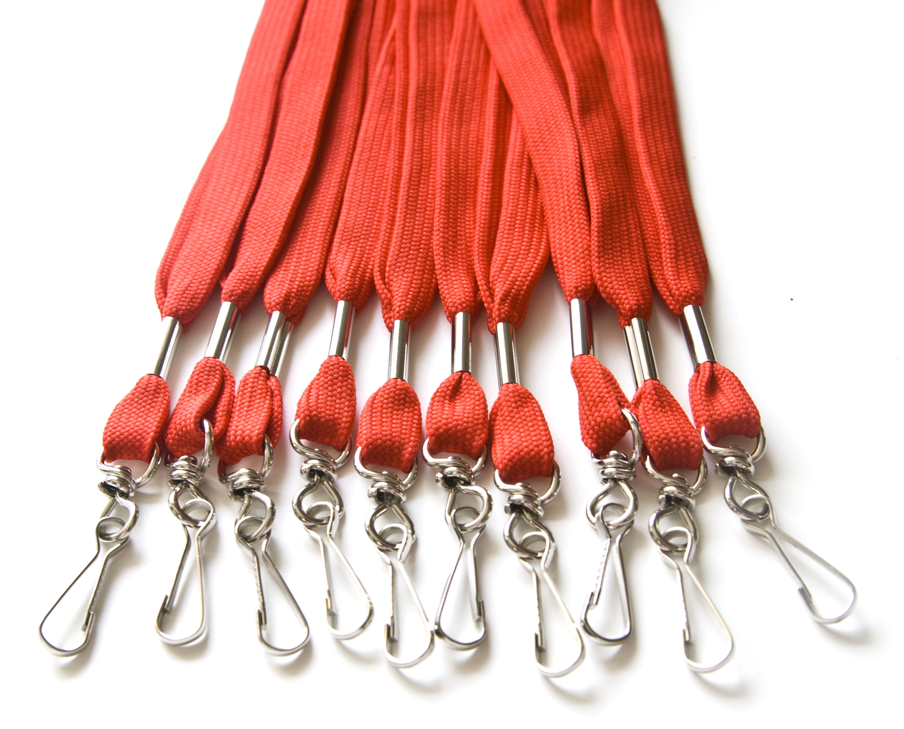 100pcs Flat ID Neck Lanyards for Badges with Swivel J-Hook, Assorted Mix 6 color by OnDepot