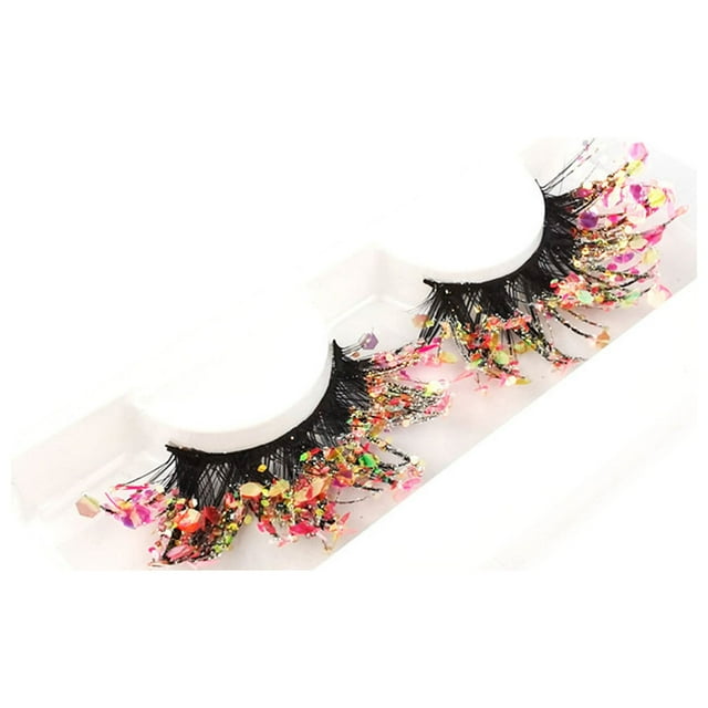 Decodeary 2piece Holiday Look With Glittery Eyelashes With Sequins Professional Q-04
