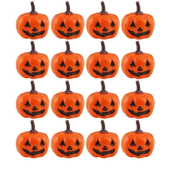 16 Pack Small Plastic Pumpkins Halloween Pumpkin Decor Plastic Jack O Lantern Pumpkins for Fall Tiered Tray Decor Halloween Table Decor Indoor Spooky Home Party Decoration
