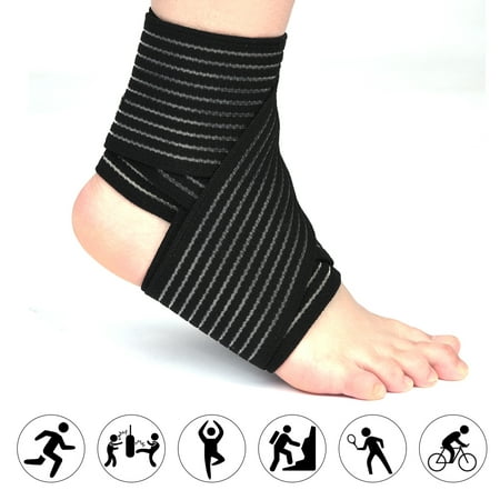 VGEBY 1 PCS Elastic Breathable Wrap Ankle Support Brace Compression Knee Elbow Wrist Ankle Hand Support Wrap Sports Bandage Strap with Hook & Loop Fastener