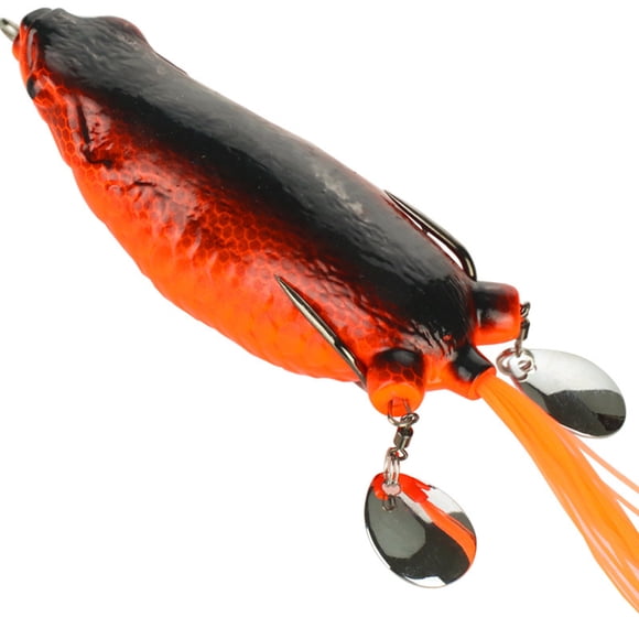 Alician Appât de Simulation en Silicone Grenouilles Géantes Renforcer le Double Anneau Double Paillettes Soie Colorée 9cm 25g Leurre de Pêche Modifié