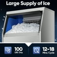 thumbnail image 2 of Coolski Commercial Ice Maker, 100 lbs/24H Under Counter Ice Machine, 34 lbs Bin, 2 of 9
