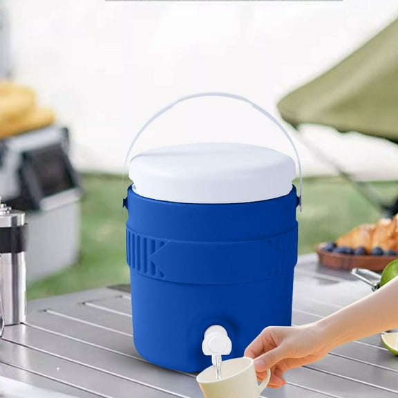 Sports Drink Dispenser 3.8L Gallon Portable Sports Cooler Water Beverage Dispenser Insulated Cooler Dispenser for Outdoor Activities Fishing Camping (Blue/Red) Food Storage 22.5X22.5X21.5