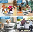 thumbnail image 5 of 28L Large Collapsible Mop Bucket with Handle for Cleaning, Silicone Portable Pet Bathtub for Puppy Small Dogs Cats, Foldable Laundry Basket Hamper Clothes Storage Bin Space Saving Design for RV Home, 5 of 10