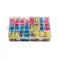 thumbnail image 1 of Harpily 250Pcs Heat Shrink Wire Connectors Automotive Marine Electrical Terminals Kit Crimp Connector Assortment Ring Fork Splices Electrical Wire Terminals Kit One Size Blue, 1 of 6