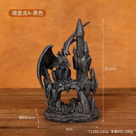 FRCOLOR Dragon Statue Castle Dragon Decoration Halloween Decor Lifelike Gothic Craft Home Decor