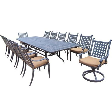 Extendable Dining Room Tables And Chairs Oakland Living Corporation Dining Set with Extendable Table, Sunbrella Chairs and Swivel Rockers ()
