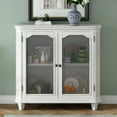 thumbnail image 1 of Accent Storage Cabinet with Adjustable Shelves, Retro Console Table Wooden Sideboard Cupboard with 2 Doors for Entryway Kitchen Living Room, Easy Assembly, White, 1 of 7