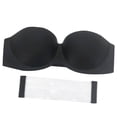 thumbnail image 2 of CNKOO Women Solid Color Invisible Seamless Strapless Underwired No Padding Bra Black Size D, 2 of 13