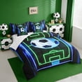thumbnail image 2 of Erosebridal Football Sport Games 7 Pieces Bedding Comforter Set,Cartoon Soccer Court Print Full Bedding Set For Kids Boys,Reversible, 2 of 7