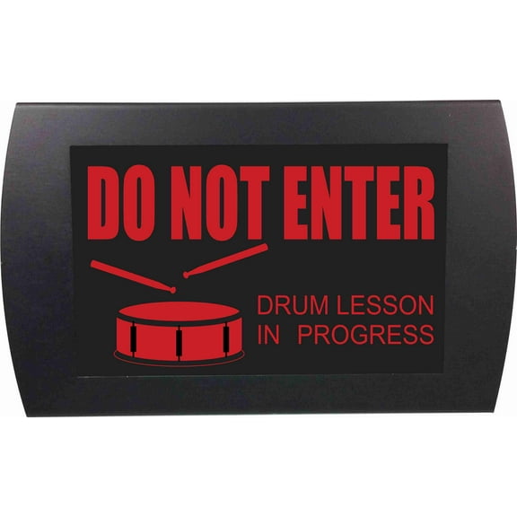 AMERICAN RECORDER "DRUM LESSON IN PROGRESS" LED Lighted Sign