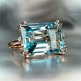 thumbnail image 6 of K-KED Gorgeous 925 Silver Wedding Rings for Women Blue Cubic Zirconia Ring Size 6-10-9-Blue#5, 6 of 9