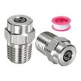 thumbnail image 1 of Uxcell 2 Paquete de Consejos de Limpieza de Superficie - 15 Grados 1/4" NPT Macho Boquillas de Lavadora a Presión, Acero Inoxidable con Cinta de Sellado (0.977mm Orificio), 1 of 1