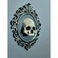 thumbnail image 2 of Ornate Victorian Black, Gold and Bone colored Gothic Skull Frame Halloween Hanging Wall Décor by The Grey House, 2 of 5