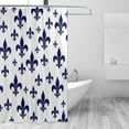 thumbnail image 2 of FREEAMG Navy Blue Fleur-de-lis Shower Curtain - 72x72 Inch Waterproof Fabric Shower Curtains with 12 Hooks - Modern Home Bathroom Hotel Spa Decorations, 2 of 5