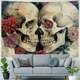thumbnail image 4 of Orinice Skulls Flowers Heart Tapestry Wall Hanging Unique Style Graphic Tapestries for Home Decor Living Room Bedroom 40x60inch, 4 of 6