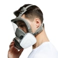 thumbnail image 3 of Máscara de respirador de cara completa reutilizable: máscara de gas con algodón de filtro de partículas, ampliamente utilizada en gas orgánico, pintura, productos químicos, carpintería, 3 of 5