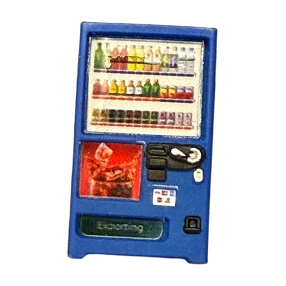 FashionCha Vending Machine Model 1/64 Scale Mini Vending Machine Diorama Accessories Miniature Scene Prop Resin Material Suitable for Dollhouse Decoration Photo Blue