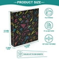 thumbnail image 3 of FORMRS 3 Ring Binder 1.5 inch with Pockets Clip Board 200 Sheets Capacity, Black Neon Lightning, 3 of 8