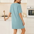 thumbnail image 5 of Gamivast Summer Dresses for Women Short Sleeve Round Neck Polka Dot Shift Dress Loose Fit Pockets Tunic Dress Casual Daily Holiday Beach Trip, 5 of 6
