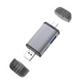 thumbnail image 1 of Sidaley Lector de tarjetas 6 en 1 USB tipo C Micro USB y USB 2.0 a lector de tarjetas TF / de 2 ranuras Adaptador de tarjeta USB 3.0 OTG Juegos de teclado y mouse para computadora, 1 of 1