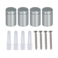 thumbnail image 1 of 4 Pcs 0.59" x 0.8" Tornillos de soporte de aleación de aluminio Kit de hardware de montaje de letreros de pared con 4 tornillos para colgar letreros de acrílico y vidrio, gris, 1 of 6