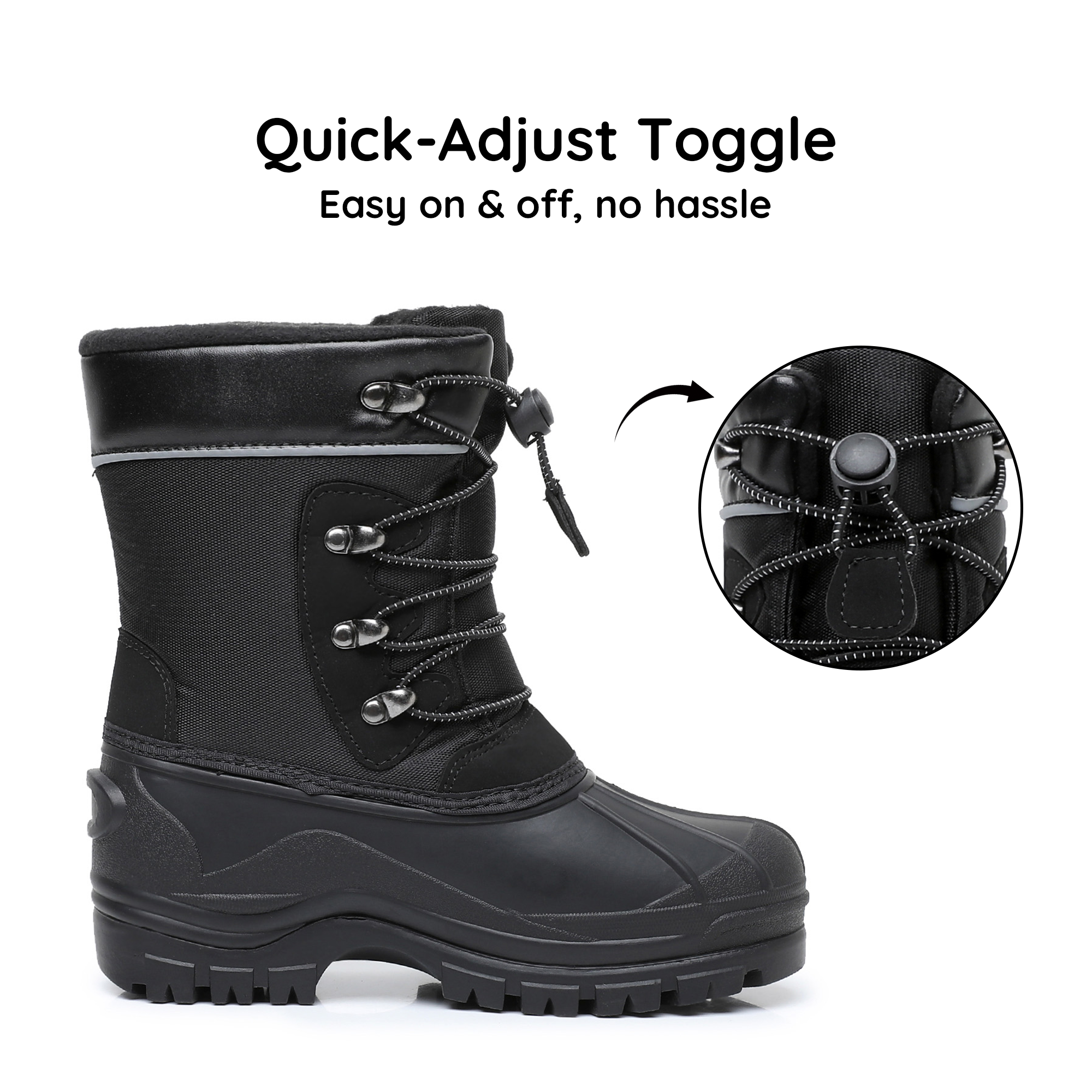 Apakowa Kids' Waterproof Insulated Snow Boots photo 4