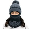 Betiyuaoe Winter Caps Beanies for Women Adult Windproof Hat Cycling Skiing Knit Hat Scarf Mask Sets Warm Knitted Cap
