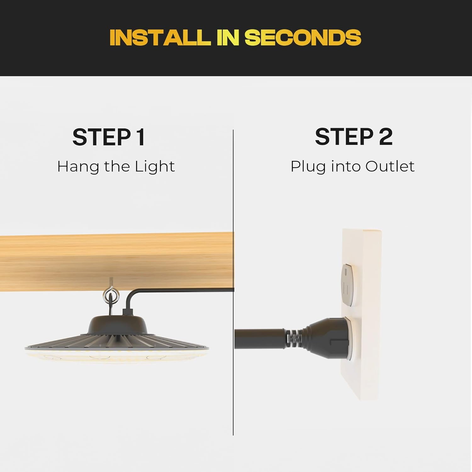 Bell and Howell High Bay Shop Lights Bright LED Ceiling Light 10000 Lumens