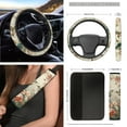 thumbnail image 3 of Yuyamidu Hummingbird Front Car Seat Covers Full Set of 12 Flower Steering Wheel Cover Seat Belt Pad Armrest Box Mat Trash Bin Rear View Mirror Cover Coasters Keychain Air Vent Pouch, Universal Fit, 3 of 6
