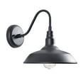 thumbnail image 2 of Kenroy Home Dale 10'' Outdoor 1-Light Wall Sconce Light Fixture with Black Metal Round Shade for Front Door, Patio, or Porch, Black, 2 of 8