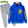 thumbnail image 1 of Conjunto de ropa deportiva de algodón con capucha para niño Y niña, sudadera con capucha de Pokémon Pikachu, pantalones, ropa para 2 peces 4 5 6 7 8 9 10 11 12 13 14 Y qym unisex, 1 of 2