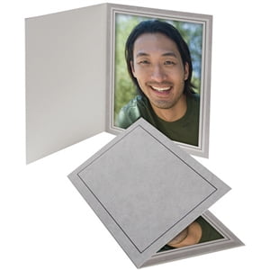 Same Shipping Any Qty Printed Gray Marble 5x7 Photo Folders Vertical 25 Pack 
