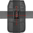 thumbnail image 5 of Luxmo Vertical Pouch [Card Slots & Pen Holder] Rugged Nylon Phone Carrying Belt Holster for Samsung Galaxy S22 Case - Black, 5 of 8
