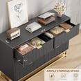 thumbnail image 5 of Huisuilinss 6 Drawer Dresser For Bedroom,Modern Double Dresser,Large Wide Chest Of Drawers,Long Storage Organizer TV Stand With Gold Handles For Living Room Hallway Entryway Closet, 5 of 6