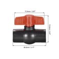 thumbnail image 2 of Unique Bargains Ball Valve, 25mm Inner Diameter Socket Type, for Control Water Flow, PE Black Red 5Pcs, 2 of 4