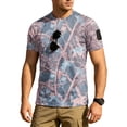 thumbnail image 4 of Homeyce Mens Short Sleeve Camo Shirts Camouflage Button Shirts Lightweight Slim Fit Crew Neck T Shirts Big and Tall Pullover Tees Tops,Pink L, 4 of 5