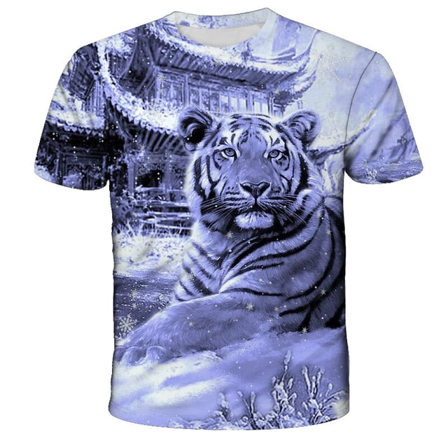 Summer Fashion Animal Dog Graphic T Shirts For Men Casual 3D Print Tee Hip Hop Harajuku Personality Round Neck Short Sleeve Top13T Gong Bohan LED