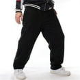 thumbnail image 4 of LUOBANIU Men's Vintage Hip Hop Style Baggy Jeans Denim Loose Fit Dance Skateboard Pants (109 Black, 32), 4 of 6