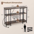 thumbnail image 3 of Costway Wine Cabinet Bar Table Wine Rack Table for Drinks Glasses with Power Outlets Brown, 3 of 10