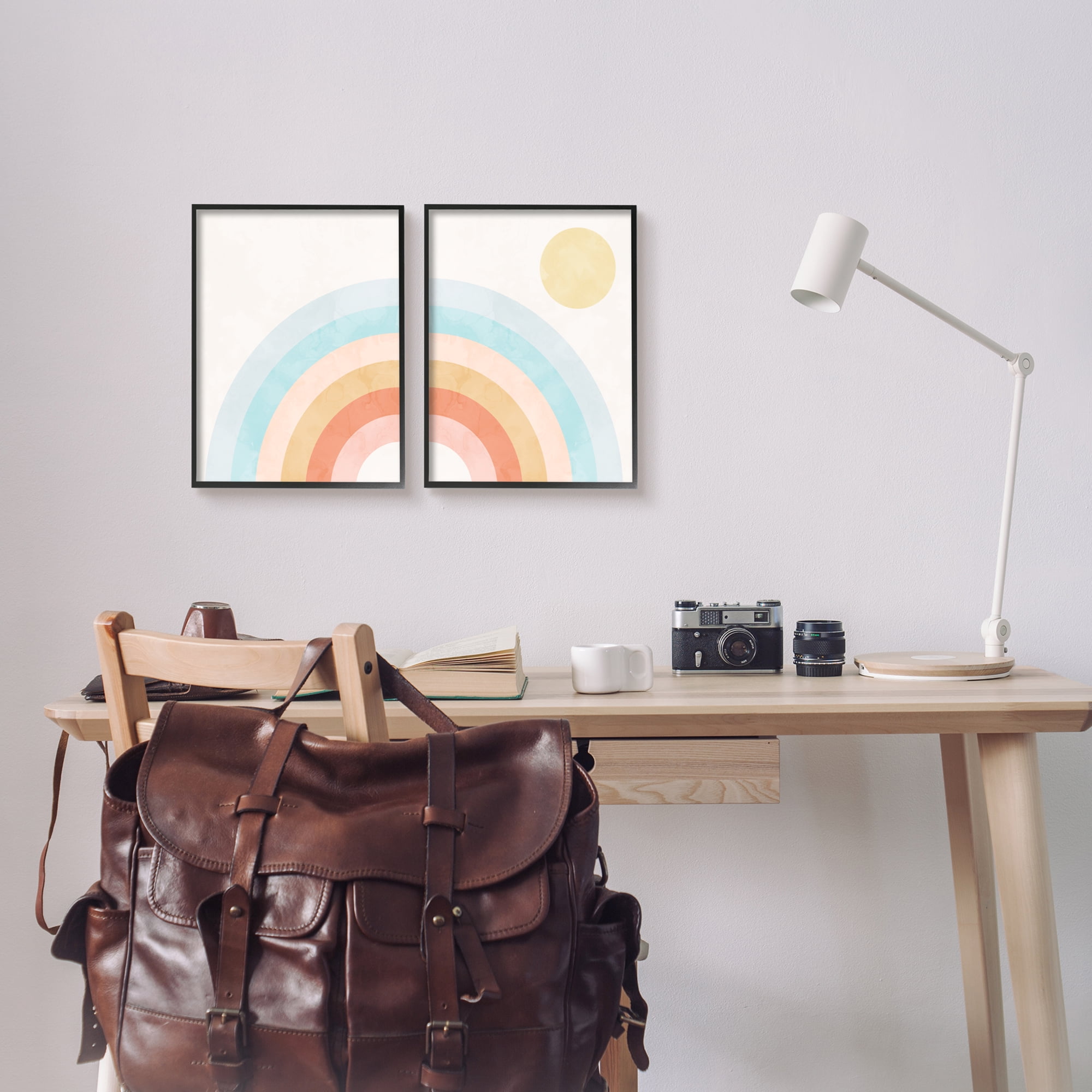 Stupell Industries Bold Summer Sun Rainbow Soft Pastel Tones Kids, 11 x 14, Design by Daphne Polselli