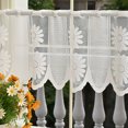 thumbnail image 6 of 2pcs Lace Half Sheer Window Panels Breathable Curtains kitchen Valance Rod Pocket For Bedroom Living Room Decoration, 6 of 9