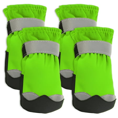 TELOLY 4Pcs Dog Shoes Easy on Dog Boots Easy Off Dog Shoes Large Size Dogs Light Green 3.4in