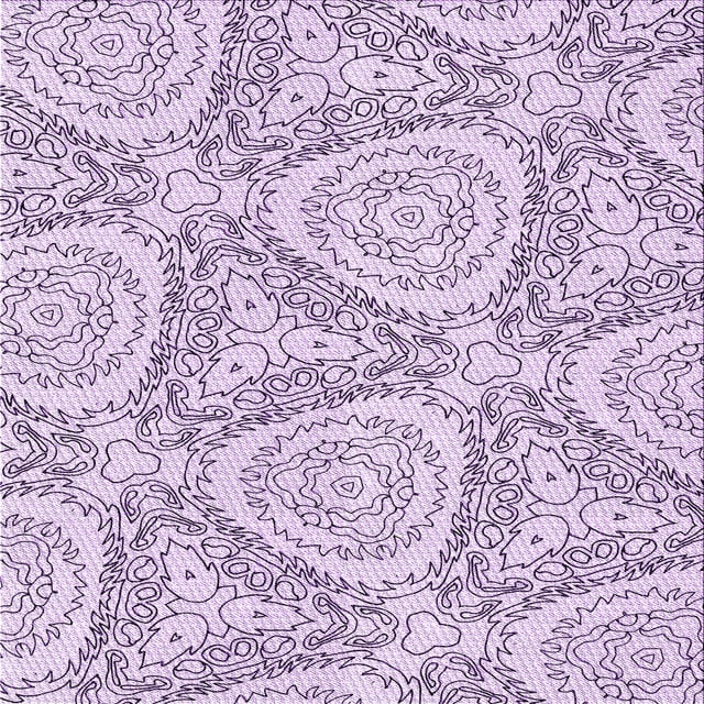 Ahgly Company Machine Washable Indoor Square Transitional Purple Flower Purple Area Rugs, 6' Square