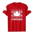 thumbnail image 4 of Fgnfyis T-Shirts Graphiques pour Femmes pour l'Été, Tenue Décontractée, Confortable, Manches Courtes, Col Rond, Tee avec Imprimé Patriotique de la Fête du Canada, T-Shirts pour Femmes Rouge P, 4 of 4